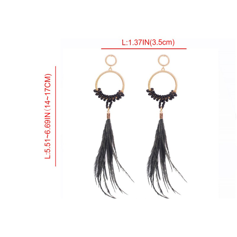 Fashion Mint Color Alloy Rice Beads Feather Earrings,Drop Earrings