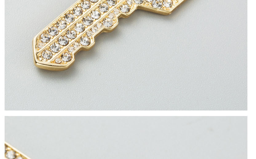 Fashion White  Silver Needle Key Alloy Diamond Star Stud Earrings,Drop Earrings
