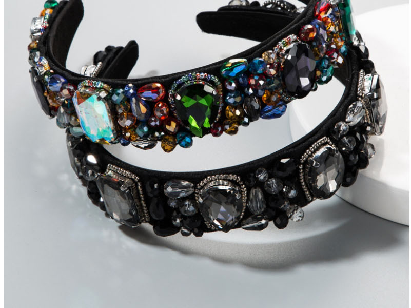 Fashion Black Diamond Glass Crystal Wide-brimmed Headband,Head Band