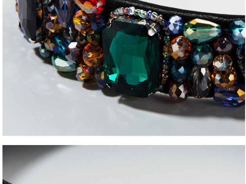 Fashion Color Diamond Glass Crystal Wide-brimmed Headband,Head Band