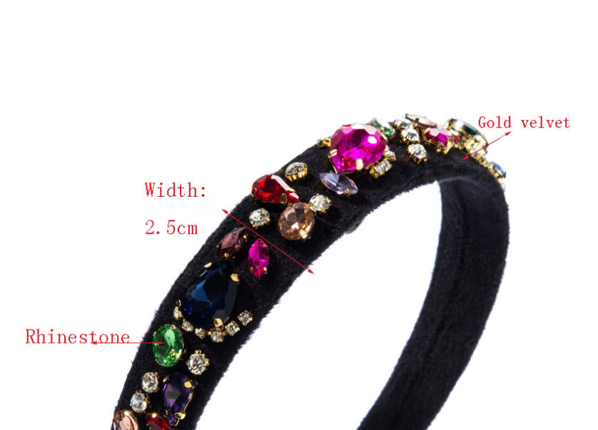 Fashion Black Diamond Flower Wide-brimmed Headband,Head Band
