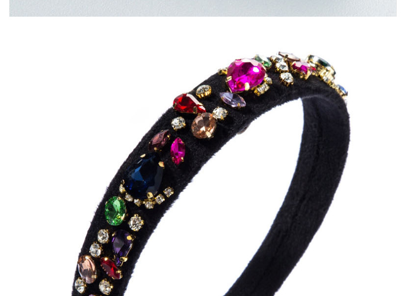 Fashion Black Diamond Flower Wide-brimmed Headband,Head Band