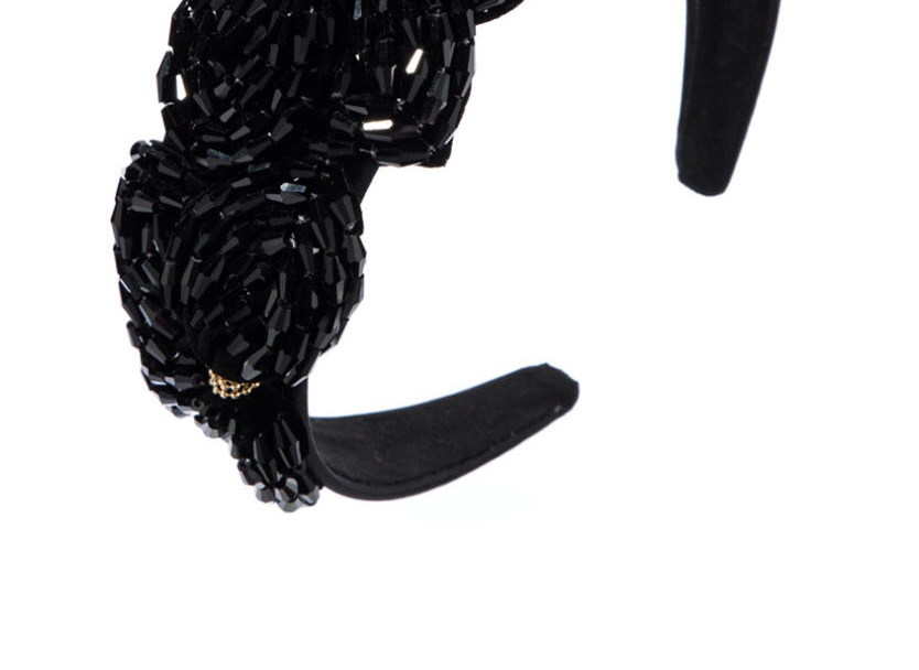 Fashion Black String Crystal Flower Cloth Wide-brimmed Headband,Head Band