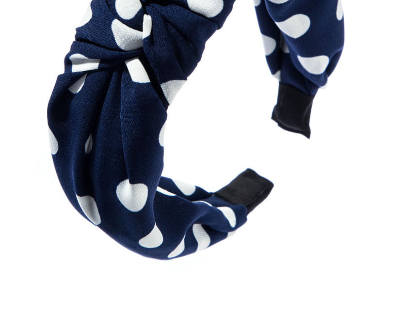 Fashion Navy Large Wave Point Knotting To Increase The Wide Side Headband,Head Band