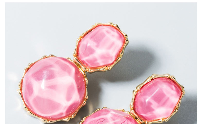 Fashion Pink Geometric Alloy Gemstone Earrings,Drop Earrings