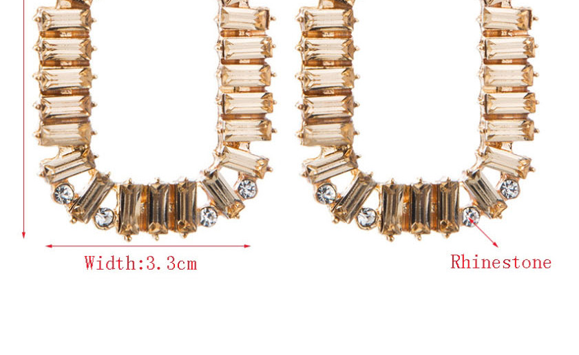 Fashion Gold Alloy Diamond Square Acrylic Earrings,Drop Earrings