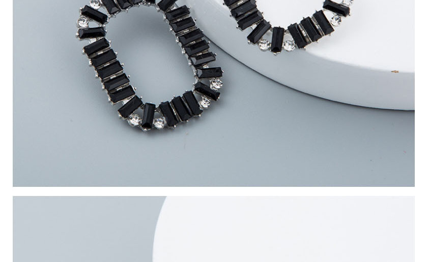 Fashion Color Alloy Diamond Square Acrylic Earrings,Drop Earrings