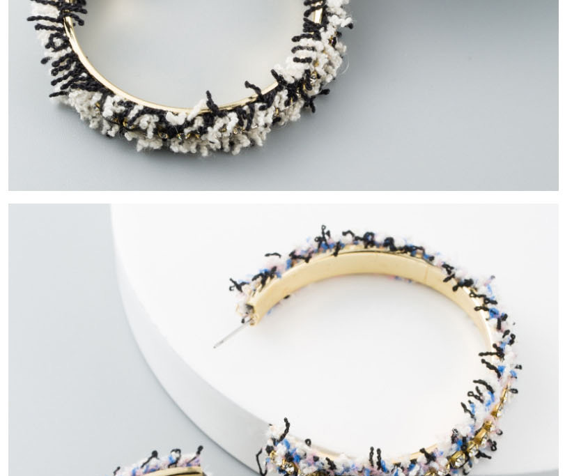 Fashion White Alloy C-shaped Diamond Stud Earrings,Hoop Earrings