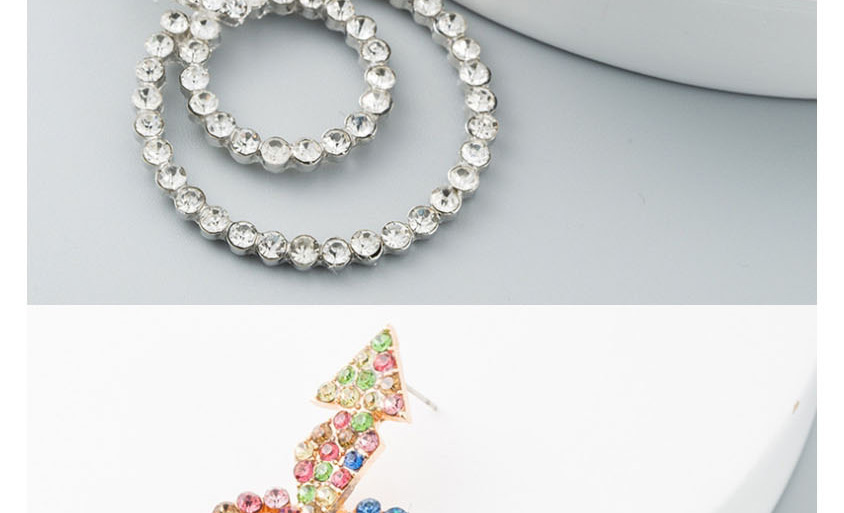 Fashion Color Geometric Alloy Diamond Earrings,Drop Earrings