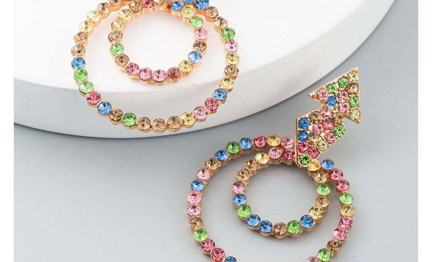 Fashion Color Geometric Alloy Diamond Earrings,Drop Earrings