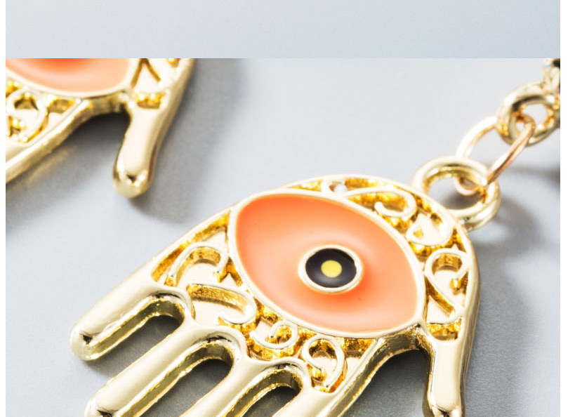 Fashion Orange Multilayer Alloy Palm Drops Eyes With Pearl Earrings,Drop Earrings