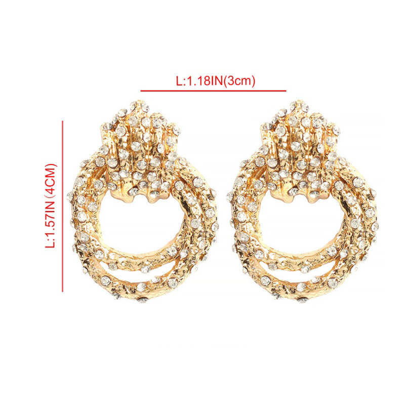 Fashion Gold Alloy Rhinestone Geometric Earrings,Drop Earrings