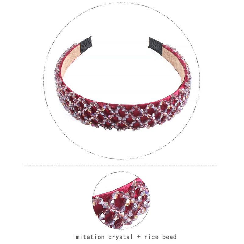 Fashion Silver Gray Crystal Rice Beads Headband,Head Band