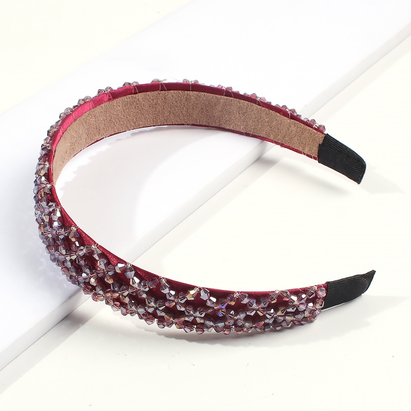 Fashion Fuchsia Crystal Rice Beads Headband,Head Band
