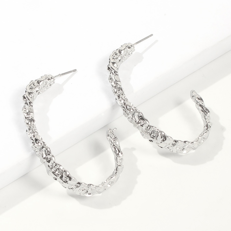 Fashion White K Alloy C-shaped Earrings,Hoop Earrings