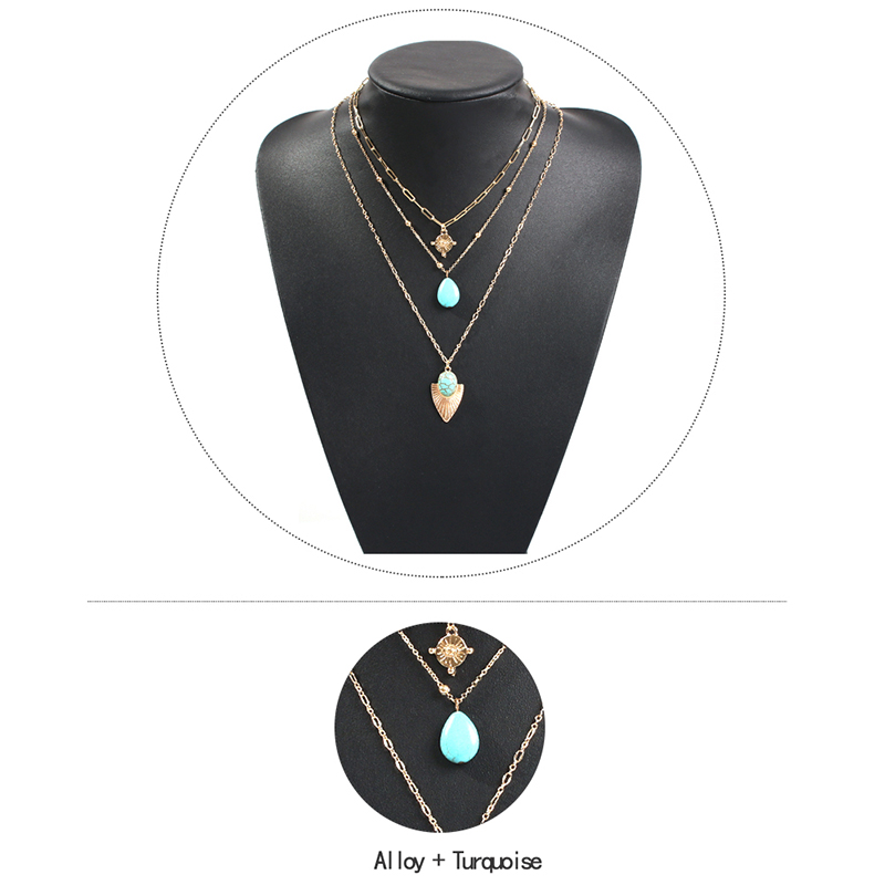 Fashion Gold Alloy Resin Multilayer Necklace,Multi Strand Necklaces