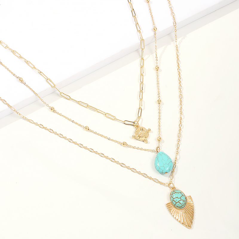 Fashion Gold Alloy Resin Multilayer Necklace,Multi Strand Necklaces