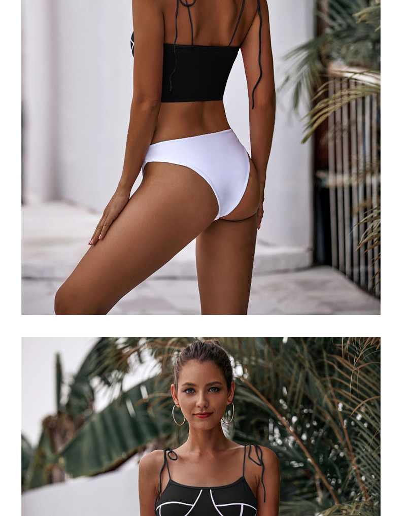 Fashion Black Thin Shoulder Strap Printed Bikini,Bikini Sets