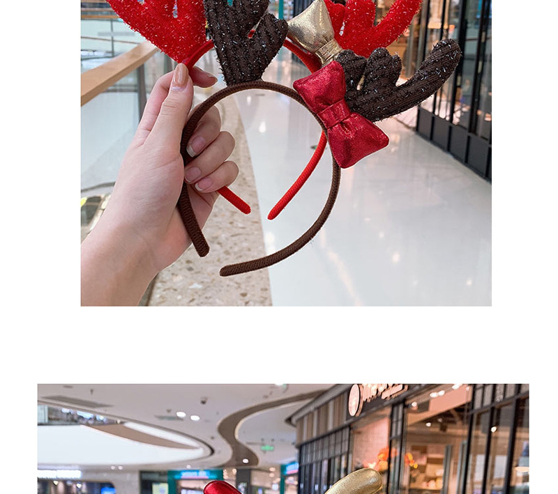 Fashion Red Feather Antler Bell Christmas Gift Headband,Head Band