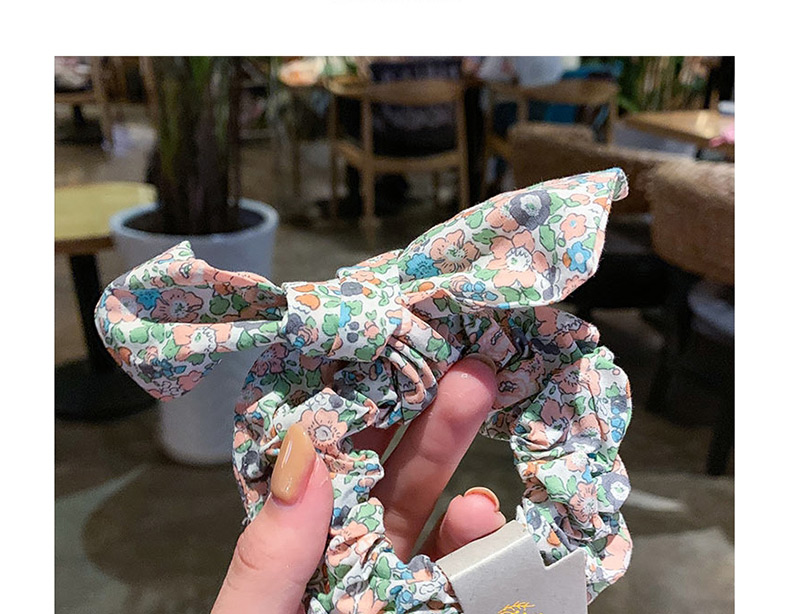 Fashion Wave Color Stripes Floral Chiffon Bow Large Intestine Hair Ring,Hair Ring