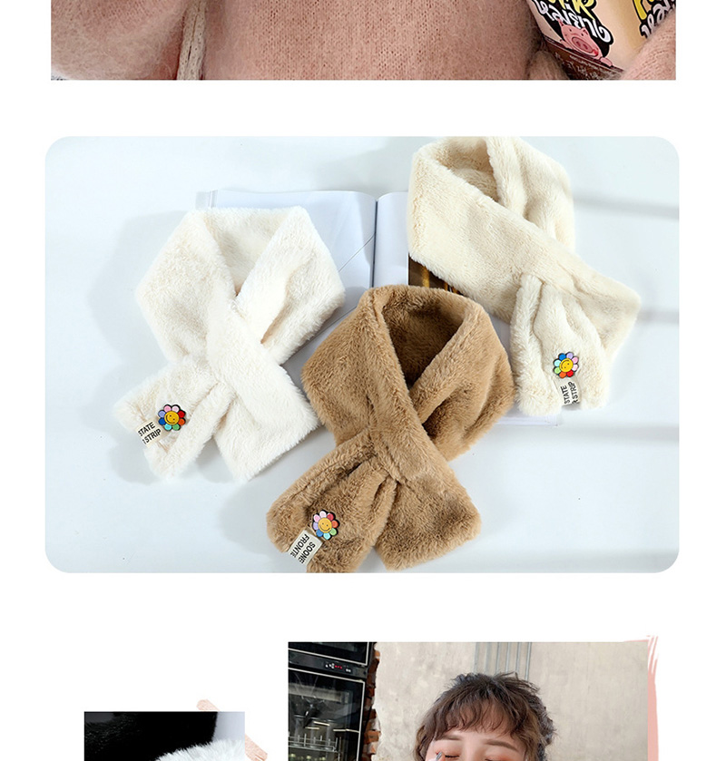 Fashion Beige - Small Sun Flower Sun Flower Imitation Rabbit Fur Collar,knitting Wool Scaves