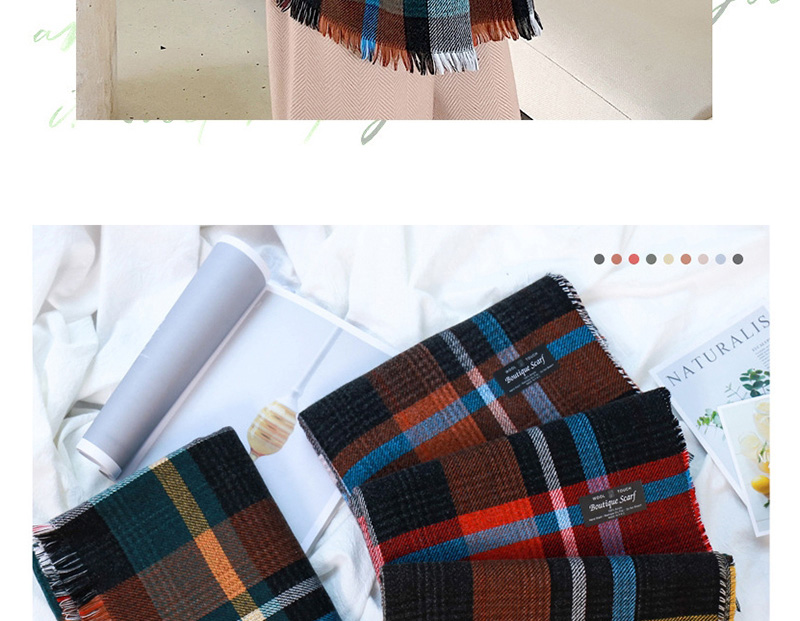 Fashion Navy Plaid Knitted Cashmere Scarf Shawl,Thin Scaves