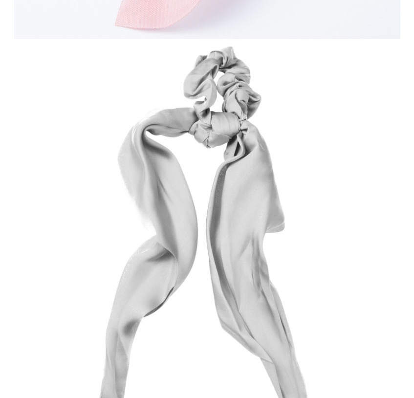 Fashion Pink Silk Scarf Satin Big Tail Hair Ring,Hair Ring