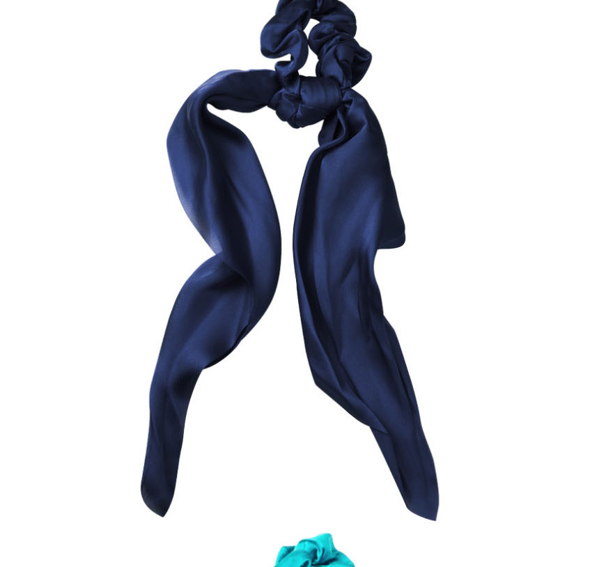 Fashion Light Blue Silk Scarf Satin Big Tail Hair Ring,Hair Ring