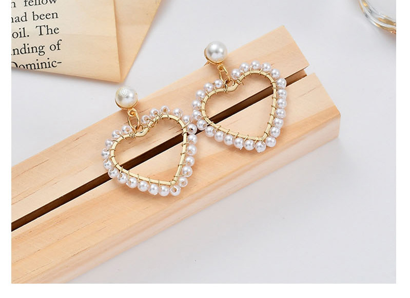 Fashion Pentagram Gold Pearl Rice Earrings,Drop Earrings