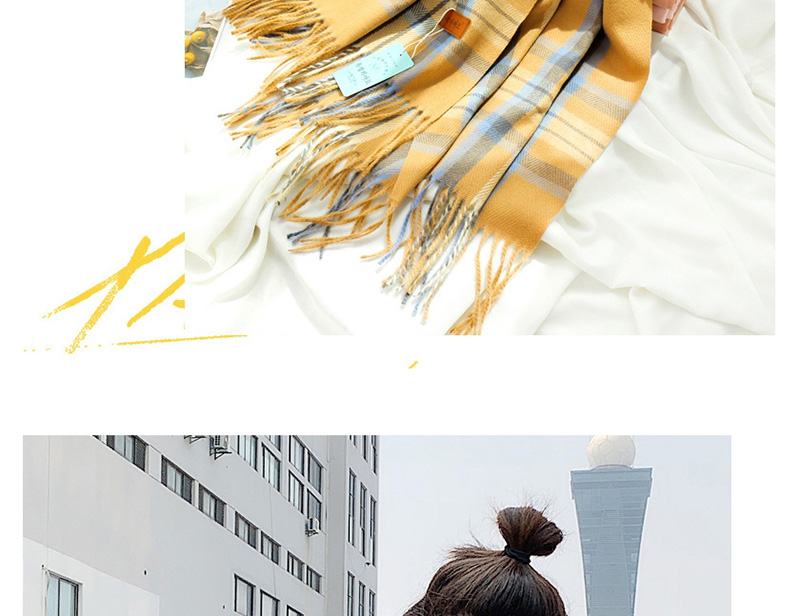 Fashion White Fringed Mixed Color Plaid Scarf,Thin Scaves