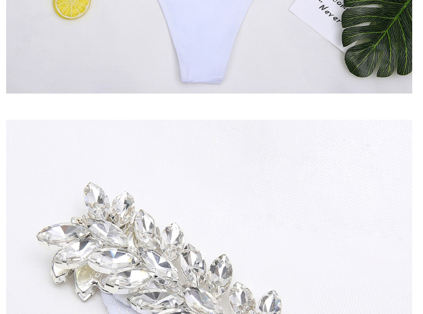 Fashion White Diamond-shaped Split Swimsuit,Bikini Sets