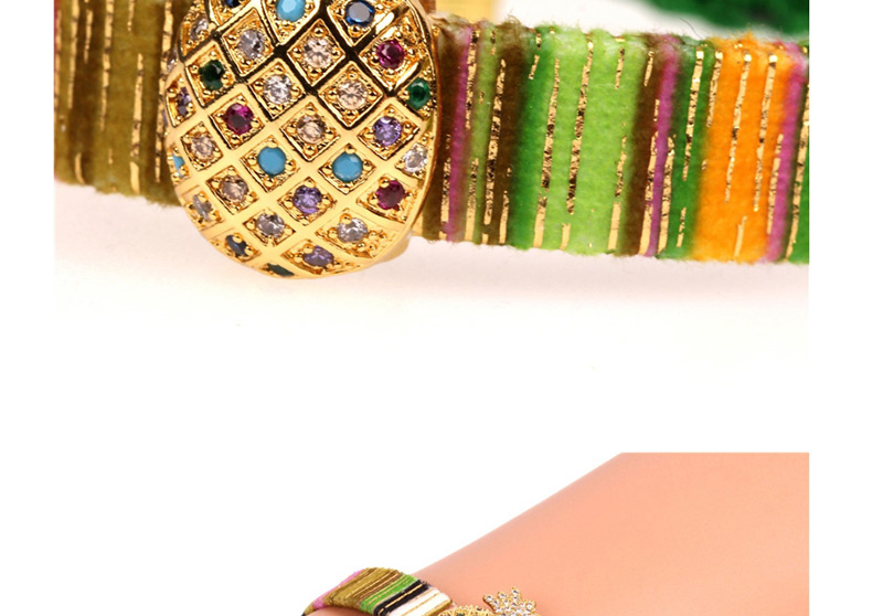 Fashion Color Micro-inlaid Zircon Fruit Pineapple Tassel Bracelet,Bracelets