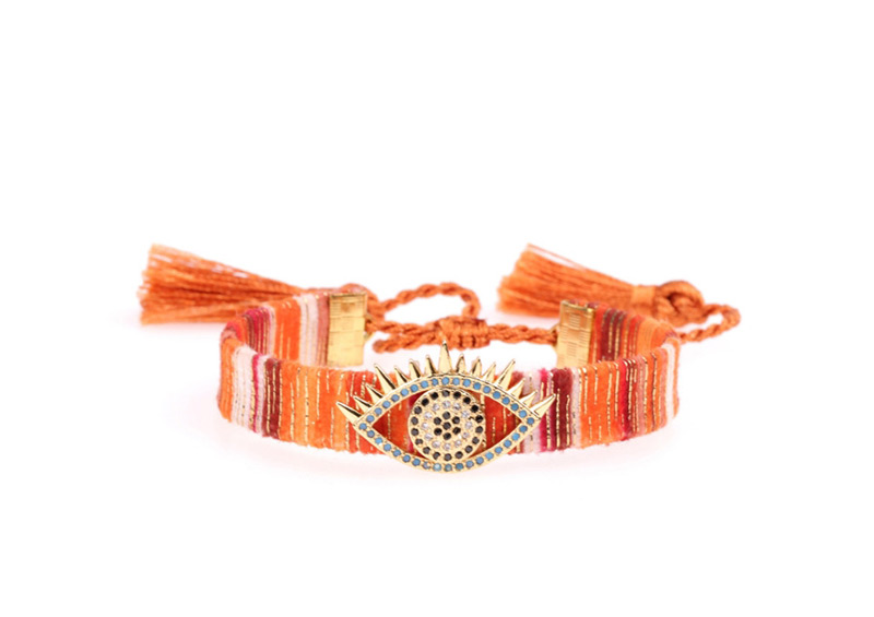 Fashion Color Micro-inlaid Zircon Eye Tassel Bracelet,Bracelets