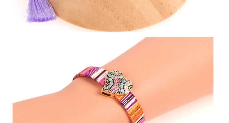 Fashion Color Colorful Diamond Love Micro Fringe Tassel Bracelet,Bracelets