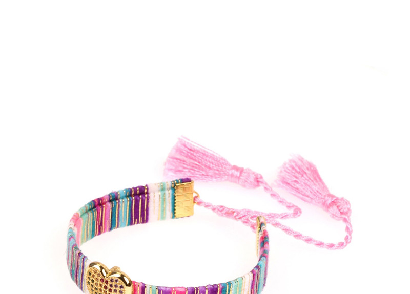 Fashion Color Colorful Diamond Love Braided Tassel Bracelet,Bracelets