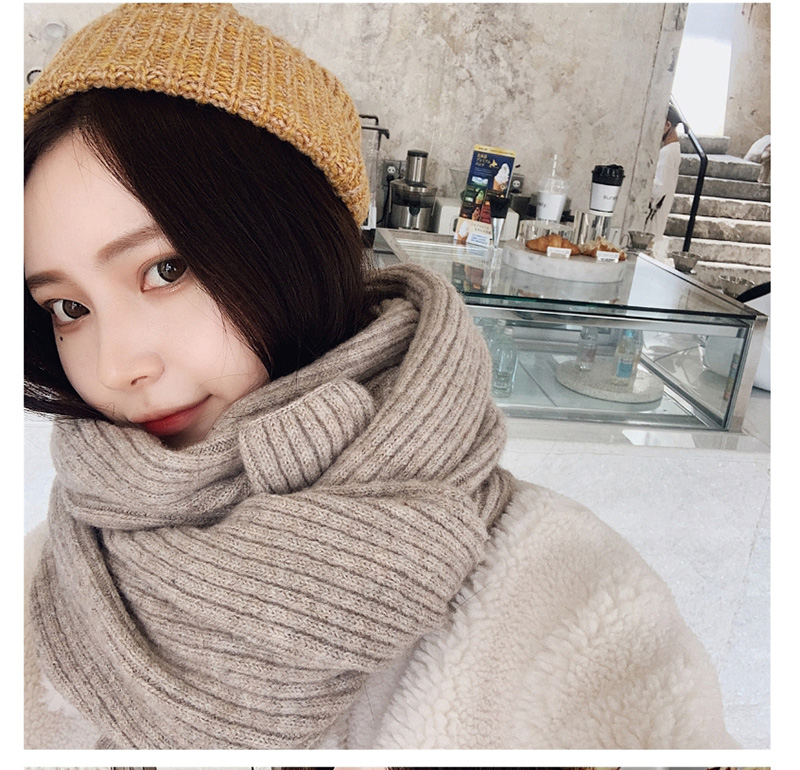 Fashion Turmeric Knitted Wool Scarf,knitting Wool Scaves