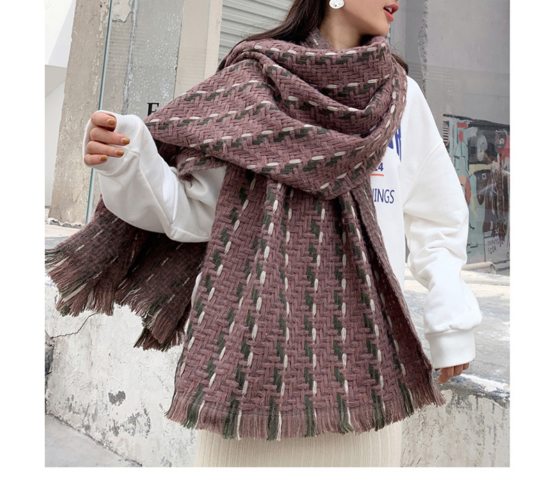 Fashion Purple White Strip Woven Wool Striped Shawl Scarf,Thin Scaves