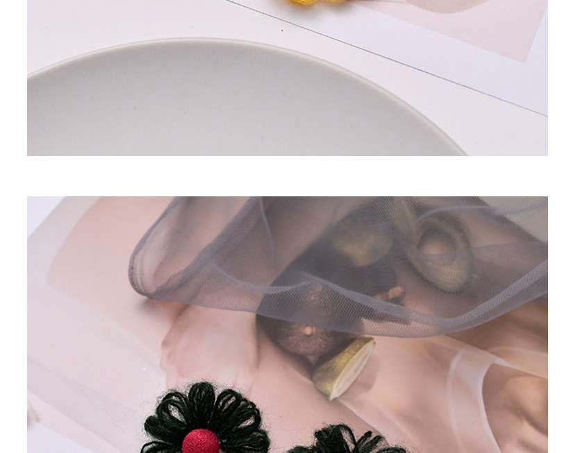 Fashion Coffee Color Wool Flower Daisy Earrings,Stud Earrings