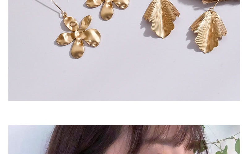 Fashion Leaf Gold Flower Ginkgo Leaf Earrings,Drop Earrings