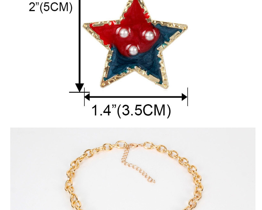 Fashion Gold Pentagram Earrings Necklace Set,Jewelry Sets