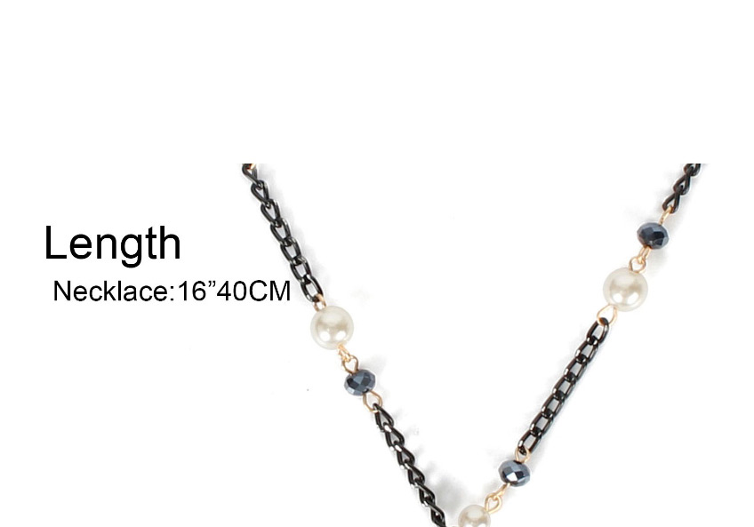 Fashion Black Irregular Earrings Line Necklace Set,Jewelry Sets