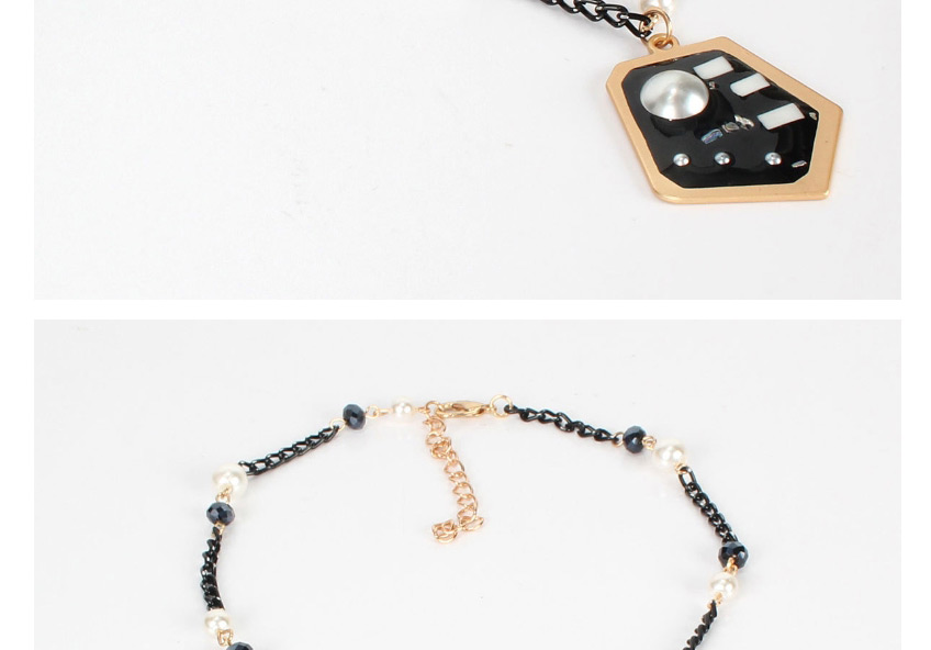 Fashion Black Irregular Earrings Line Necklace Set,Jewelry Sets