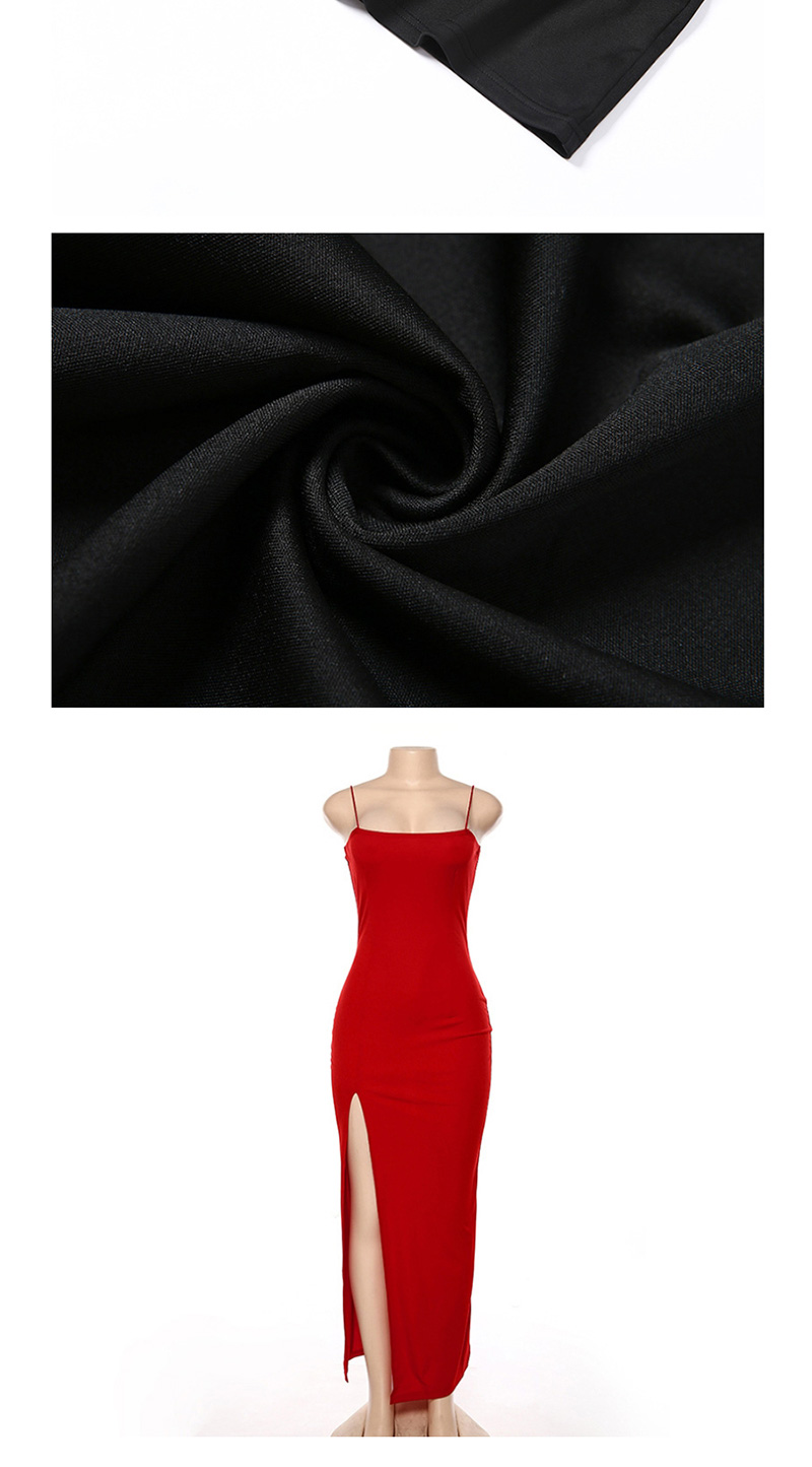 Fashion Rose Red Sling Strapless Halter Dress,Long Dress