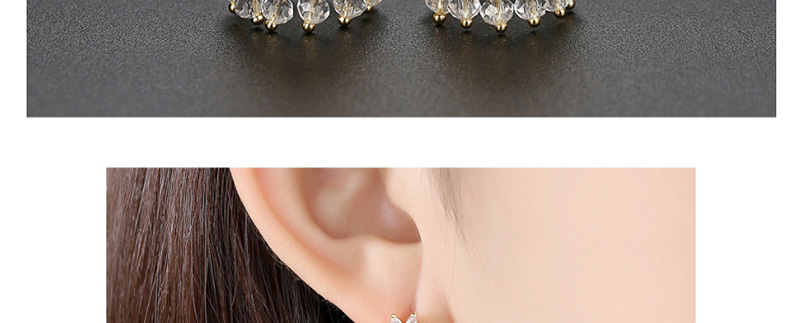 Fashion 18k Micro-inlaid Zirconium Stereo Bell Earrings,Earrings