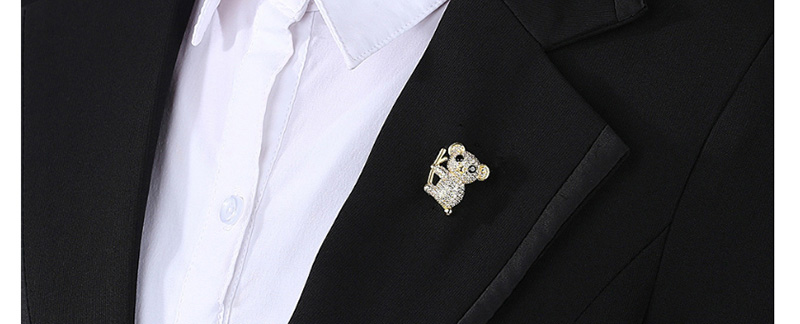 Fashion White Sloth Copper With Zircon Brooch,Korean Brooches