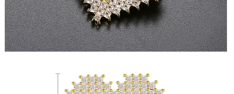 Fashion Yellow Heart-shaped Copper-inlaid Zirconium Brooch,Korean Brooches