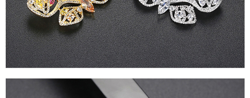 Fashion 18k Copper Inlaid Zirconium Butterfly Brooch,Korean Brooches