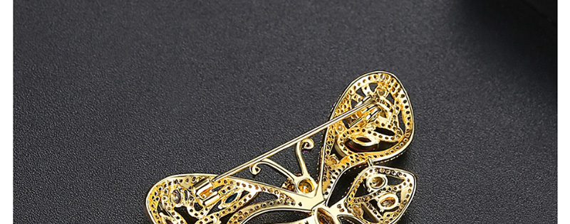 Fashion 18k Copper Inlaid Zirconium Butterfly Brooch,Korean Brooches