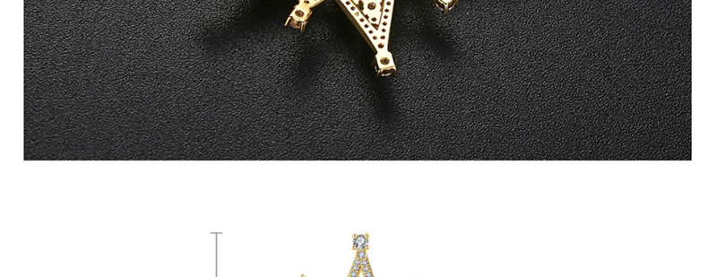 Fashion 18k Copper Inlaid Zirconium Five-pointed Star Brooch,Korean Brooches