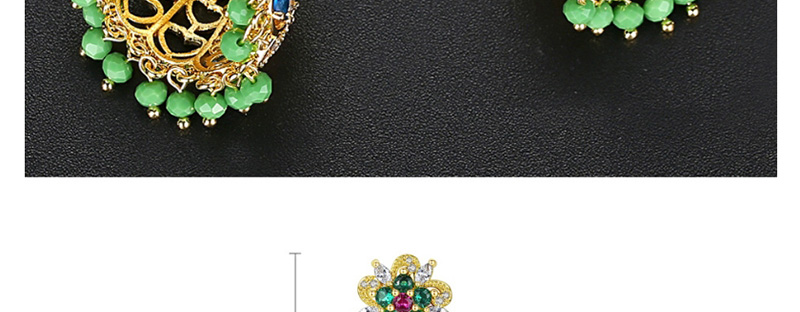 Fashion 18k Copper Inlaid Zirconium Bell Stud Earrings,Earrings